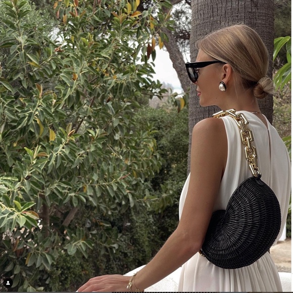 Poolside The Anna Conch Bag In Midnight Black - Picture 1 of 8